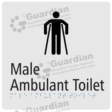 Male Ambulent Toilet in Silver (180x180) [GBS-03MAT-SV]