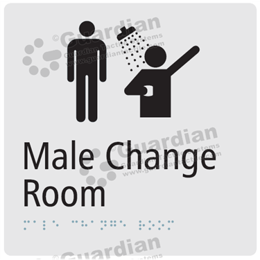 Male Change Room and Shower in Silver (180x180) [GBS-03MCRS-SV]