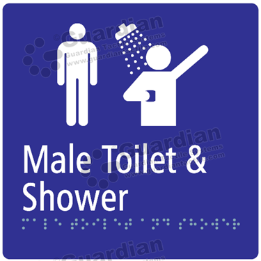 Male Toilet and Shower in Blue (180x180) [GBS-03MTS-BL]