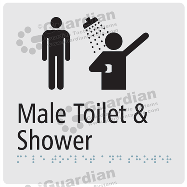 Male Toilet and Shower in Silver (180x180) [GBS-03MTS-SV]