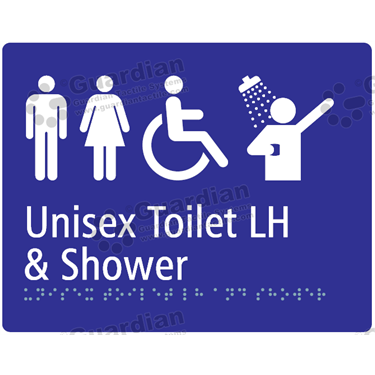 Unisex Toilet LH and Shower in Blue (230x180) [GBS-03UTLHS-BL]