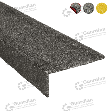 Fibreglass Stair Nosing in Black (30x70mm) with D/S Tape [FBR-7030-BK-DST]
