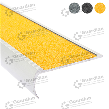 Guardian Nonslip Stairnosings, supplied with Yellow Silicon Carbide Insert Tape [GSN-BNR-CYL]