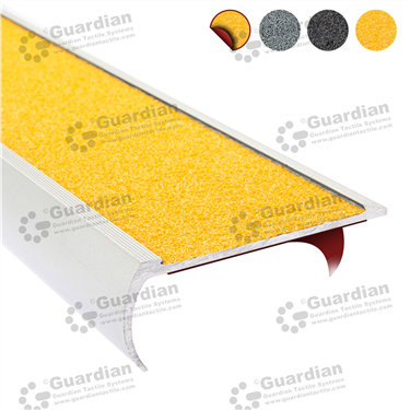 Guardian Nonslip Stairnosings, supplied with Yellow Silicon Carbide Insert, Double-sided Tape [GSN-BNR-CYL-DST]