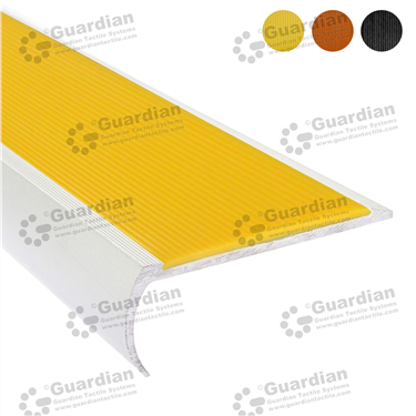 Guardian Bullnose Stairnosings, supplied with Yellow Polyurethane Insert Tape [GSN-BNR-PYL]