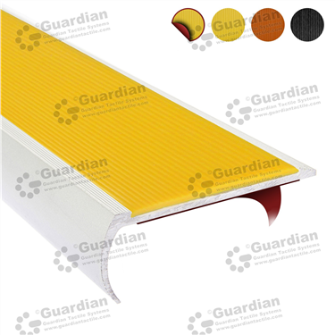 Guardian Nonslip Stairnosings, supplied with Yellow Polyurethane Insert, Double-sided Tape [GSN-BNR-PYL-DST]