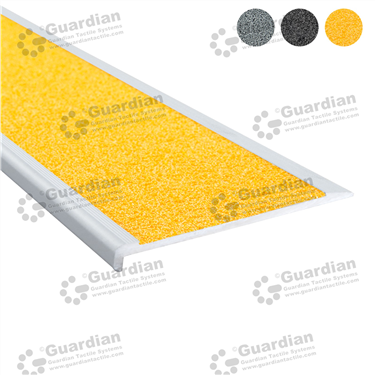 Guardian Slimline Stairnosings, supplied with Yellow Silicon Carbide Insert Tape [GSN-SLR-CYL]