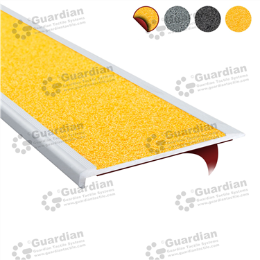 Guardian Slimline Stairnosings, supplied with Yellow Silicon Carbide Insert, Double-sided Tape [GSN-SLR-CYL-DST]