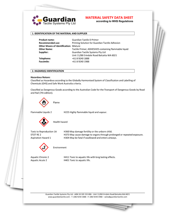 Primer Material Safety Data Sheet